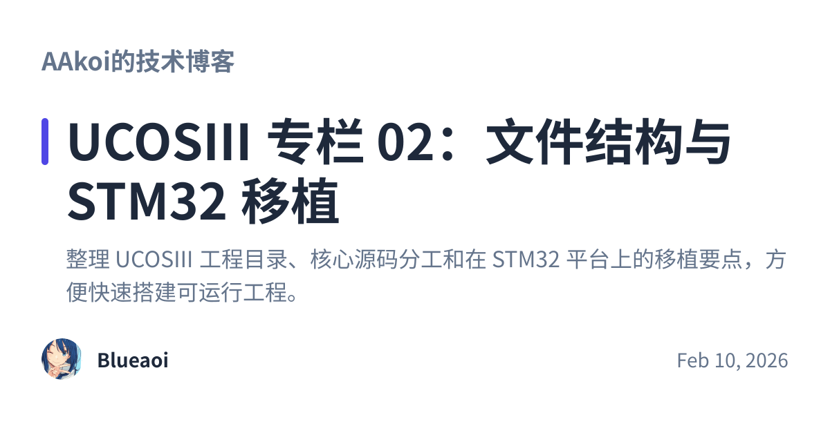 Share preview for UCOSIII 专栏 02：文件结构与 STM32 移植
